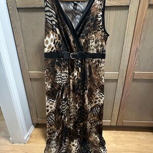 Susan Lawrence Animal Print Maxi Dress